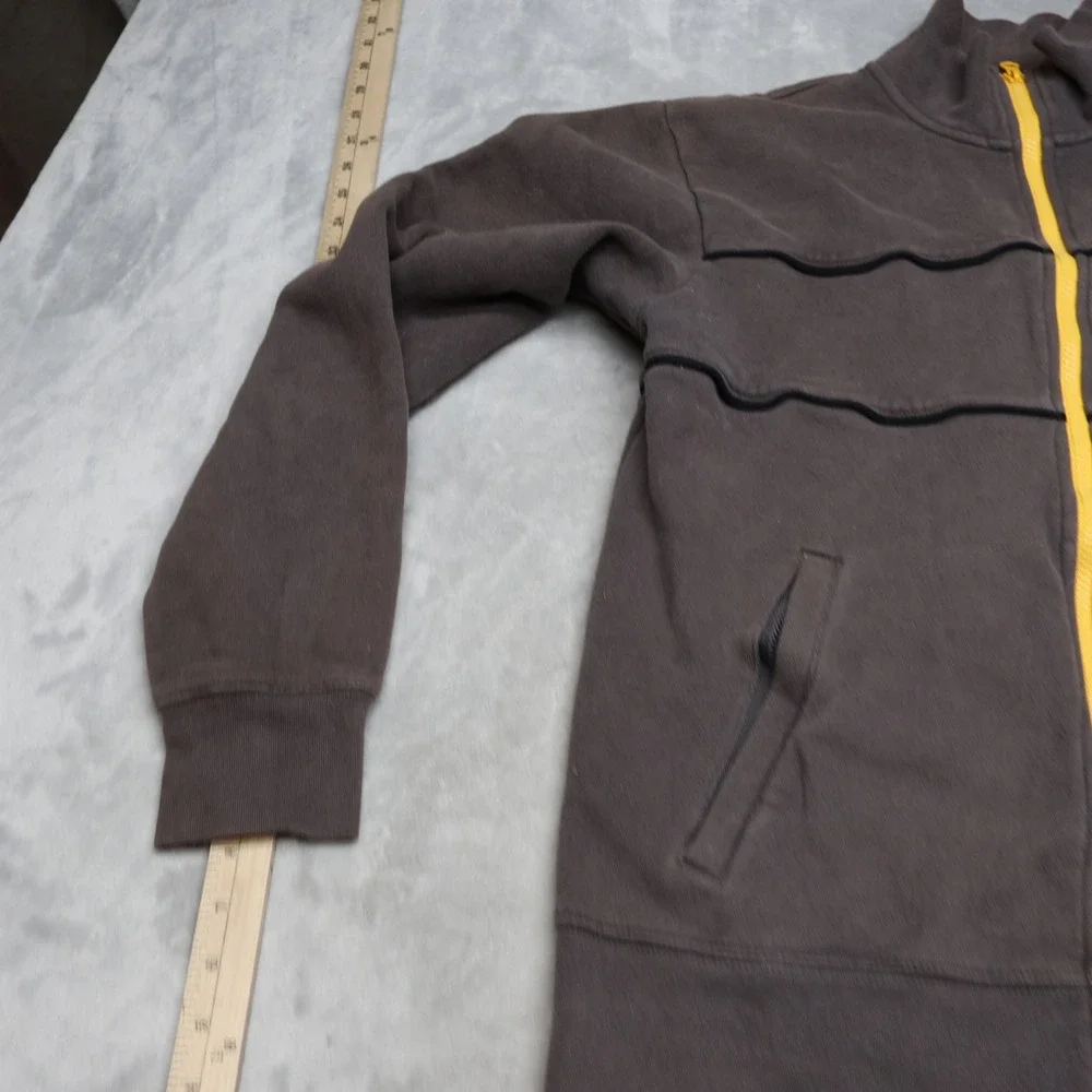 North Face Jacket Mens Medium Gray Wavy Full Zip Fleece Performance Outdoor